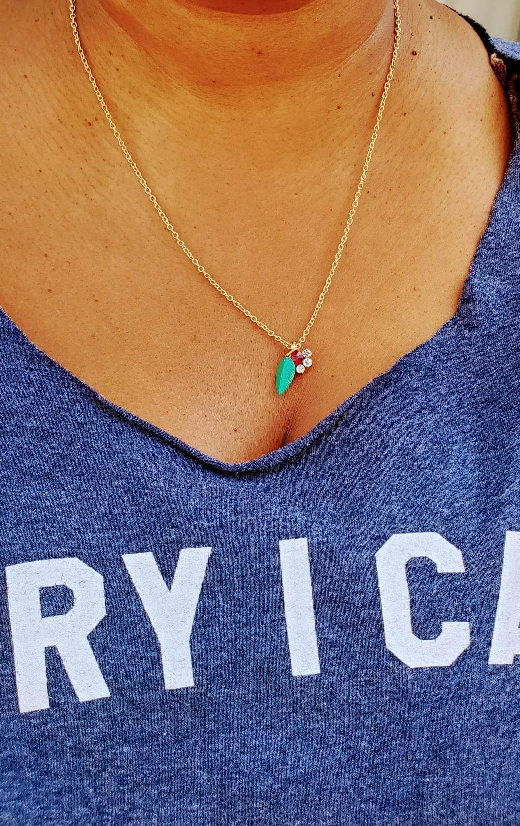 Modern Reigns leaf and flower pendant