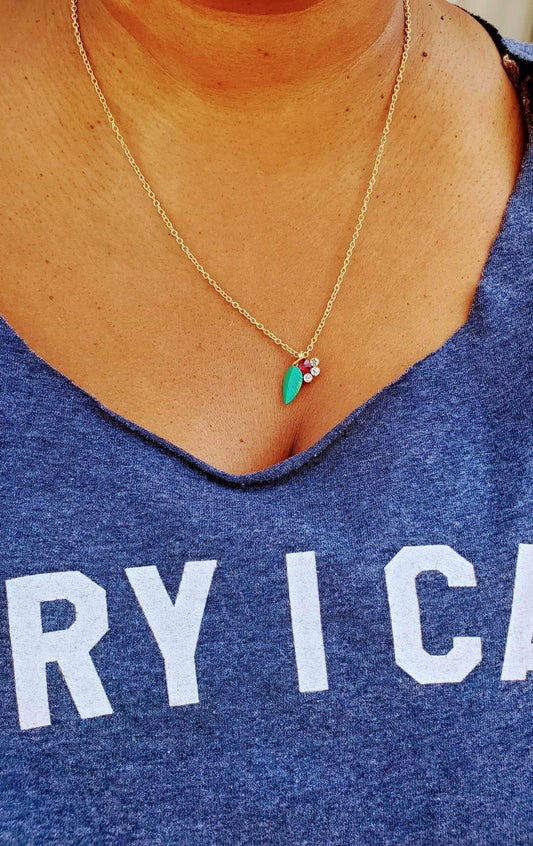 Modern Reigns leaf and flower pendant