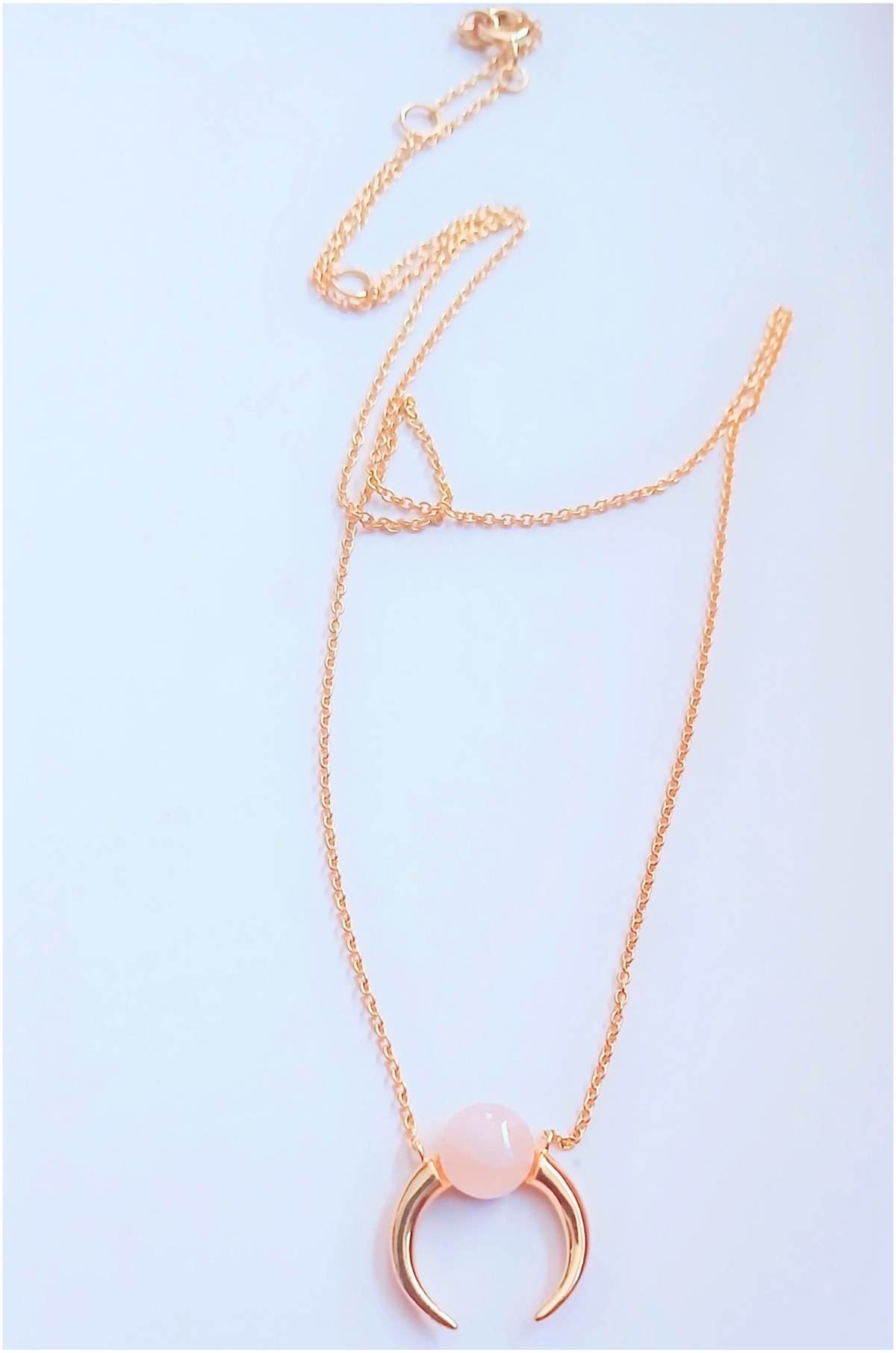 Crescent Echo Necklace — A Moonlit Whisper in Stone