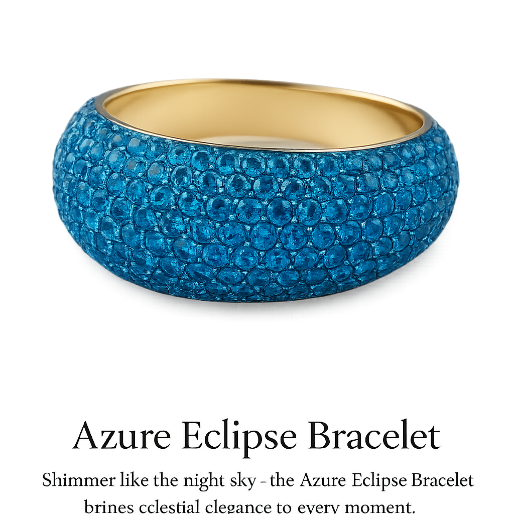 Azure Eclipse Bracelet — A Celestial Arc of Light