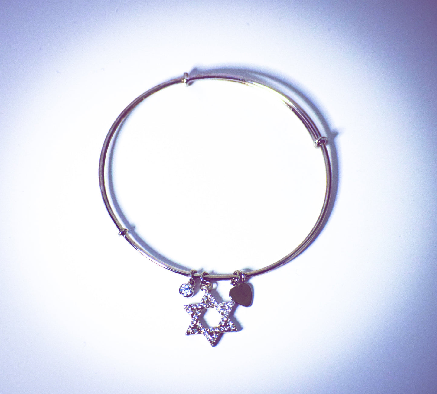 Adjustable Star Of David Crystal Pendant Bracelet