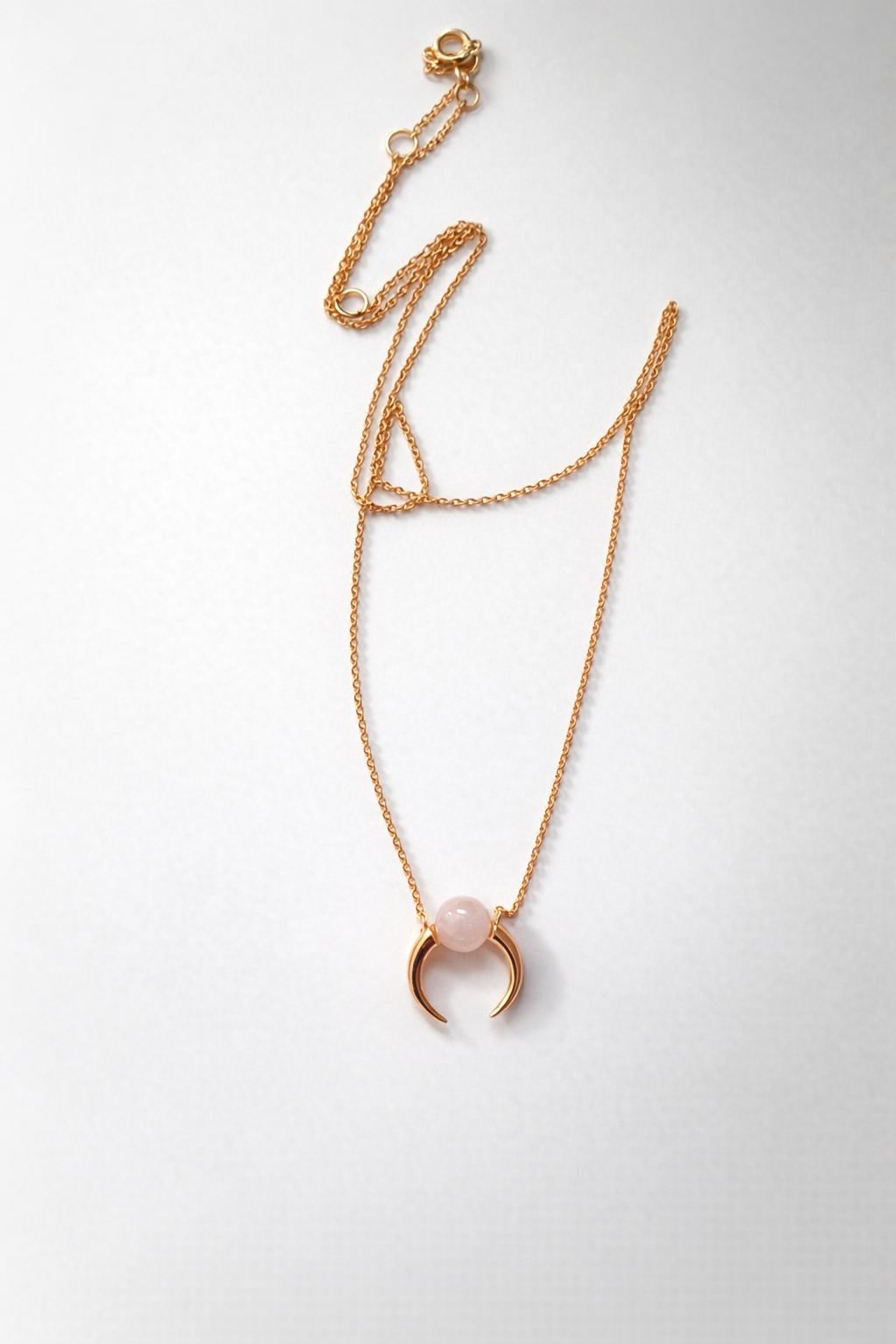 Crescent Echo Necklace — A Moonlit Whisper in Stone