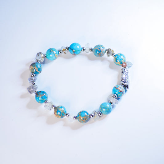 Modern Reign’s Turquoise and Rutilated beaded bracelet