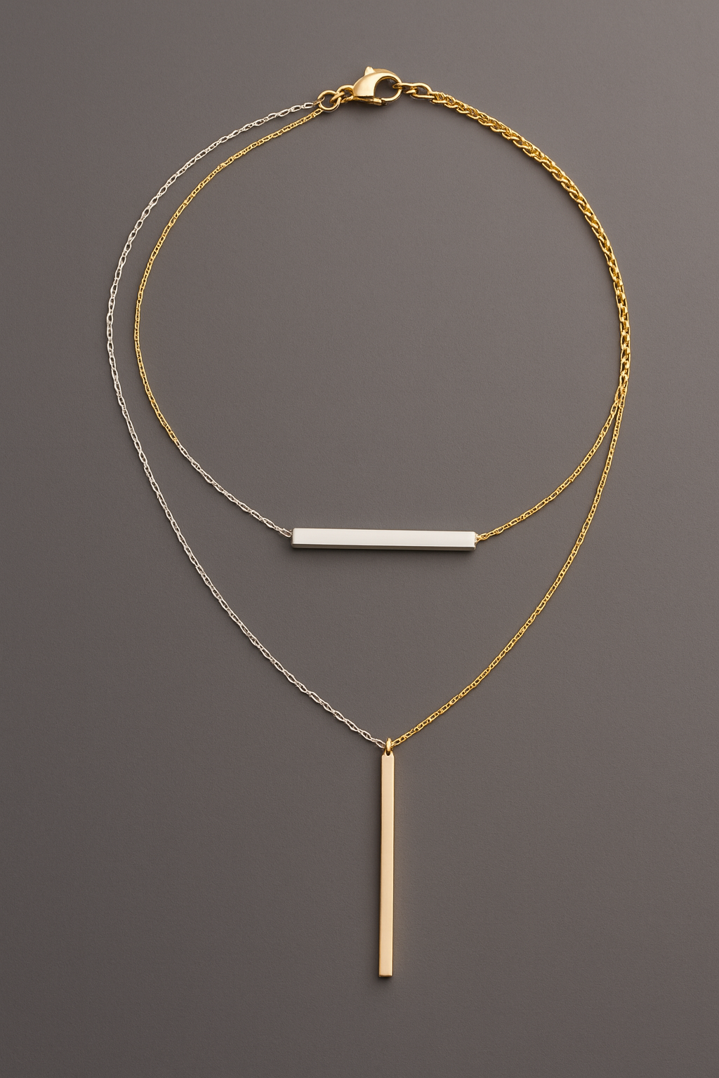 Duality Bar Necklace — A Minimalist Double‑Layer Moment