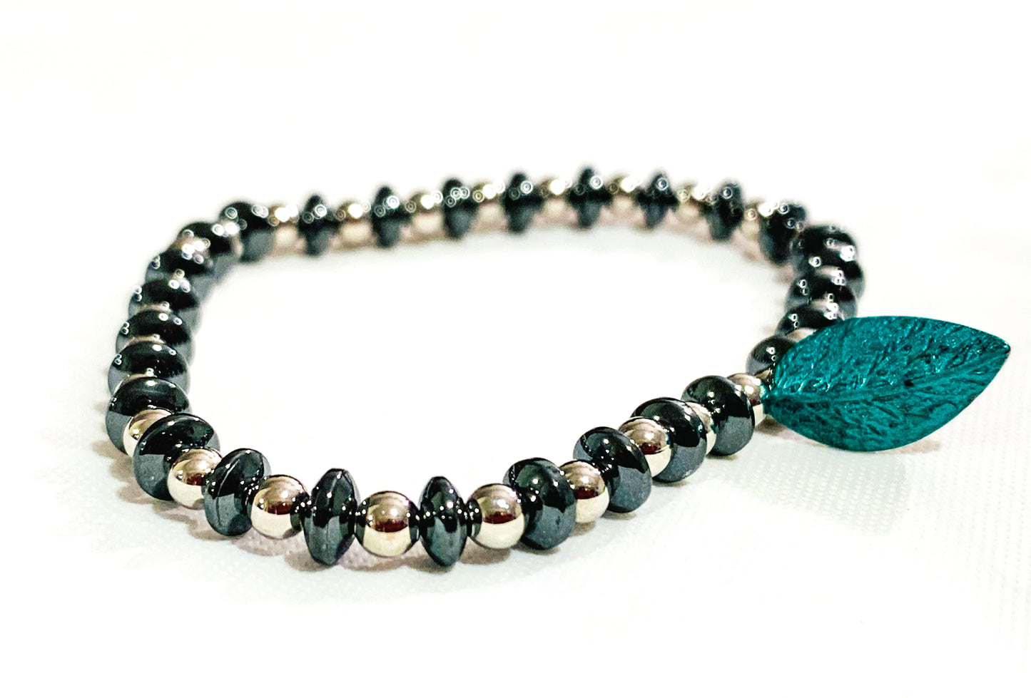 Oval Hematite Gunmetal Beaded Bracelet
