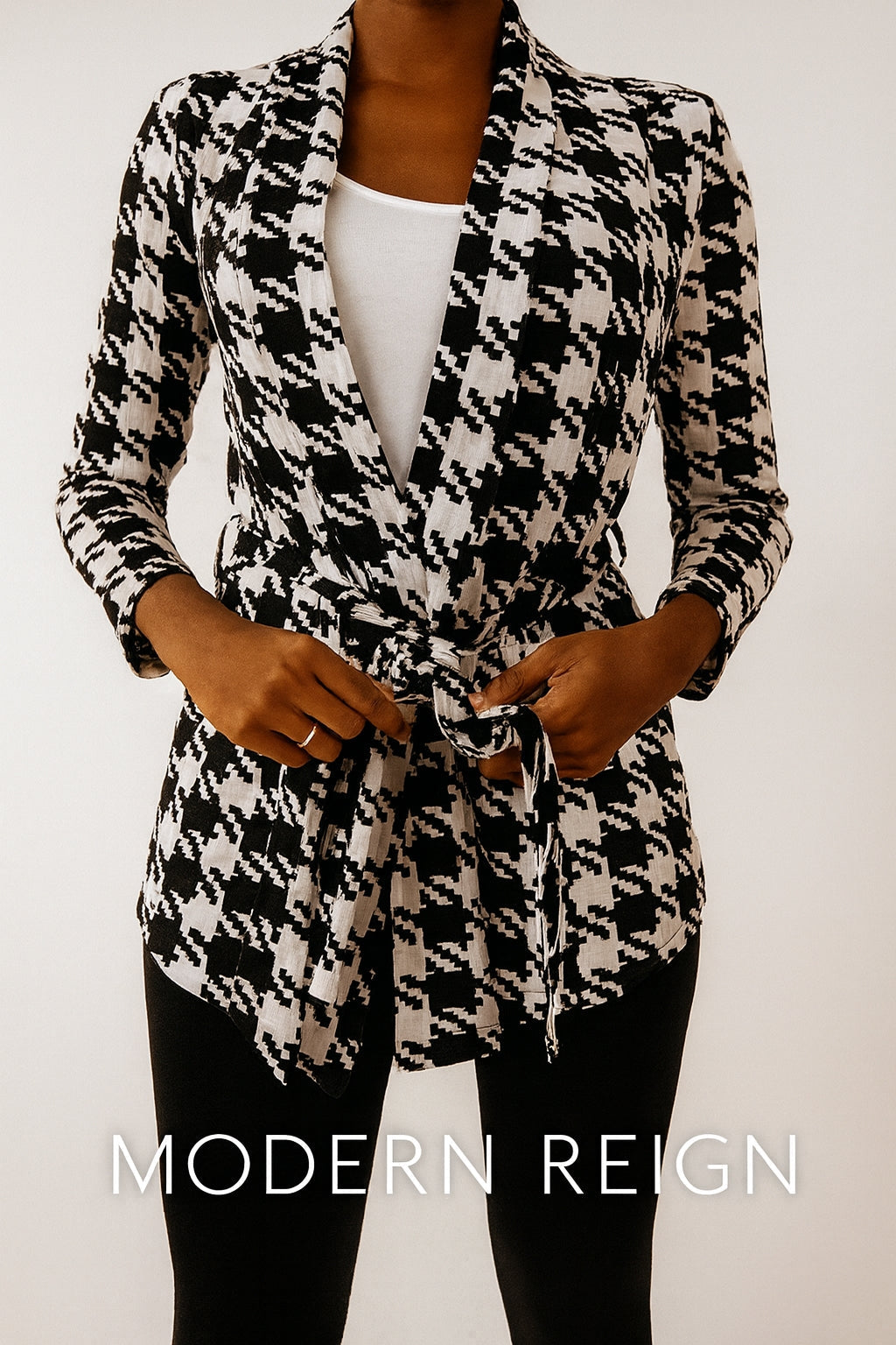 The Houndstooth Wrap Cardigan