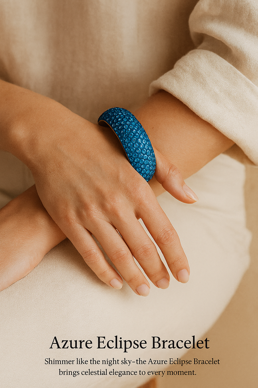 Azure Eclipse Bracelet — A Celestial Arc of Light