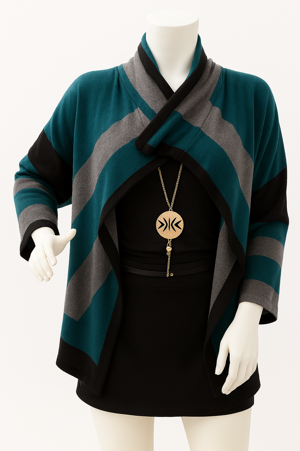 Teal & Gray Harmony Shawl