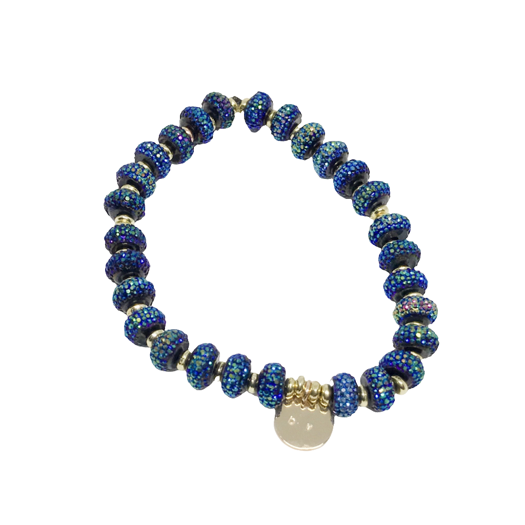 Bella Blue Stretch Beaded Bracelet