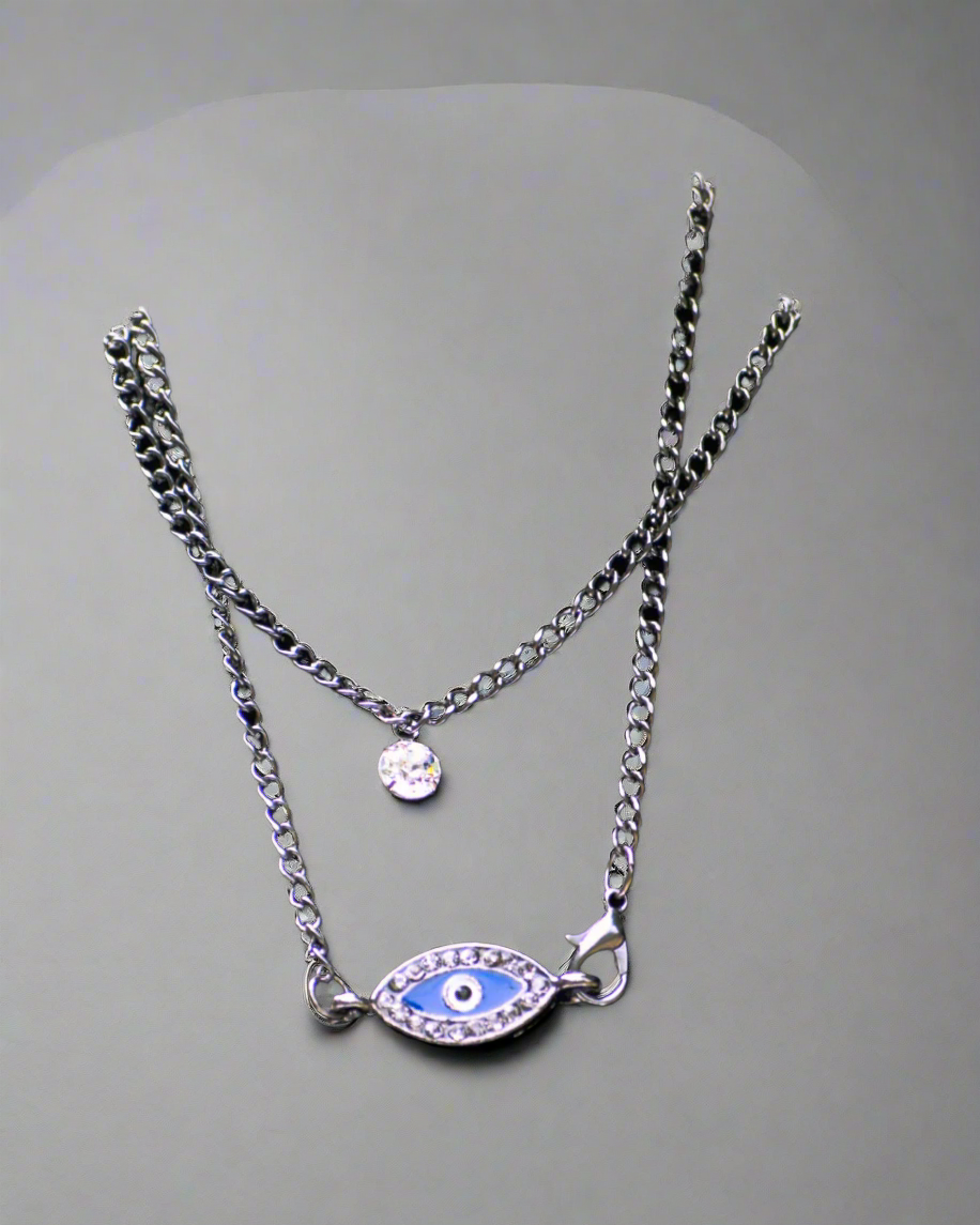 Evil Eye crystal pendant necklace