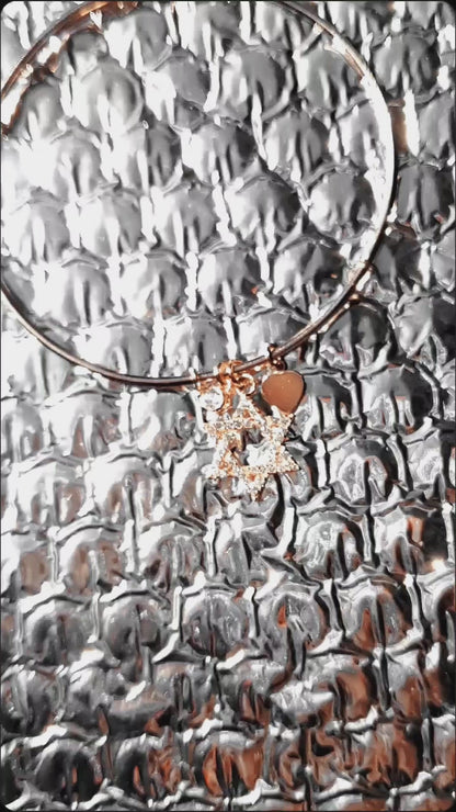 Adjustable Star Of David Crystal Pendant Bracelet