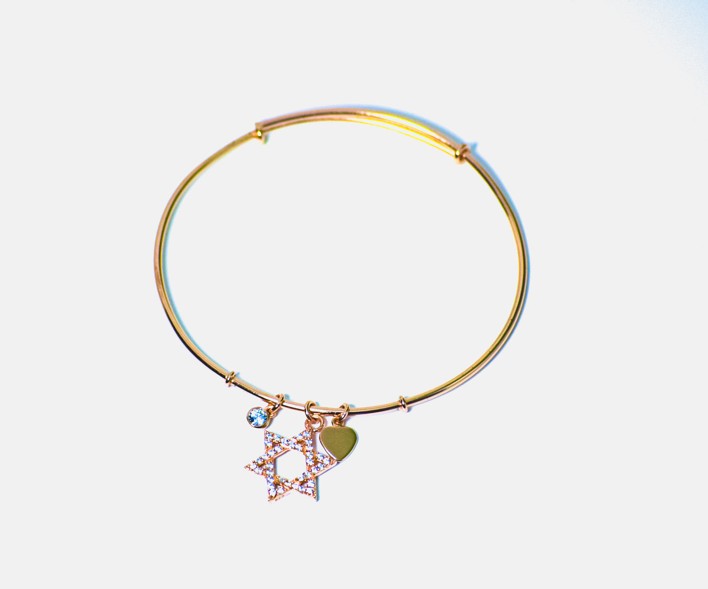 Adjustable Star Of David Crystal Pendant Bracelet