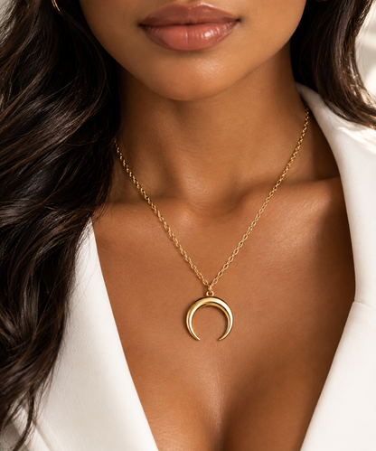Modern Reign Crescent Necklace