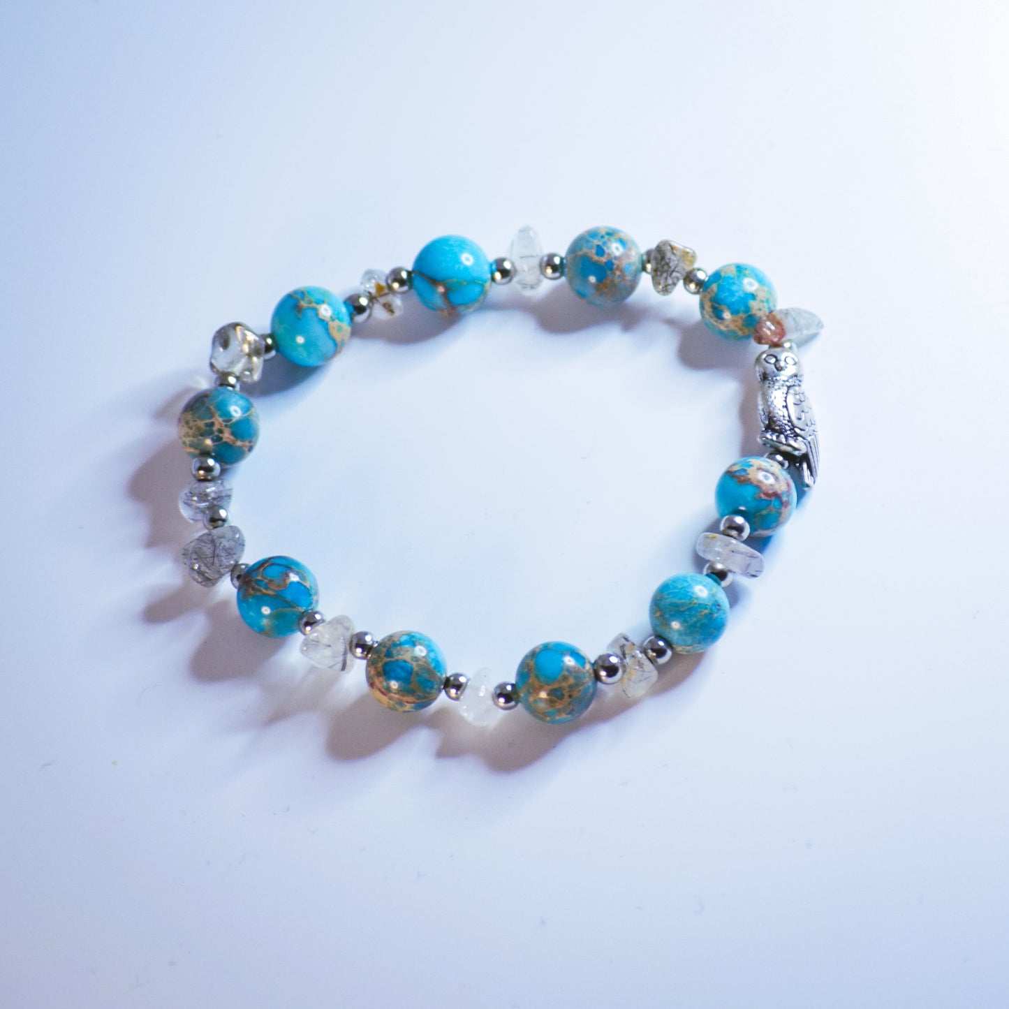 Modern Reign’s Turquoise and Rutilated beaded bracelet