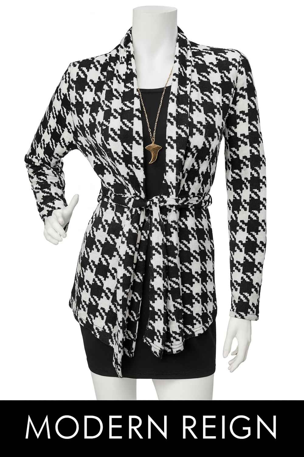 The Houndstooth Wrap Cardigan