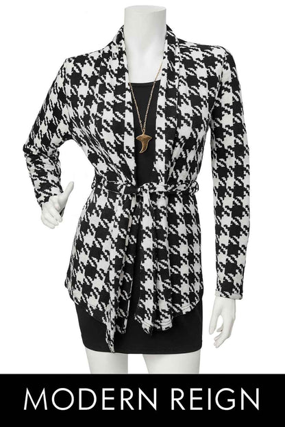 The Houndstooth Wrap Cardigan
