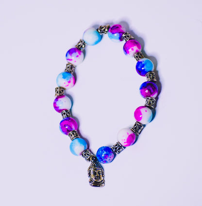 Pretty In Pink beaded charm bracelet