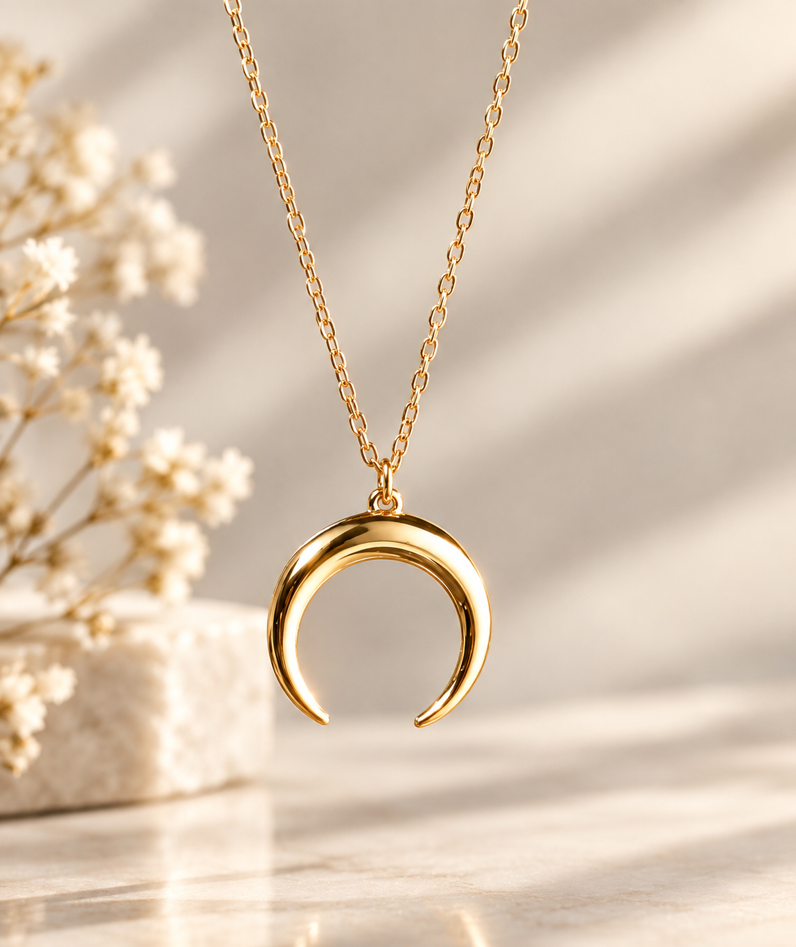 Modern Reign Crescent Necklace