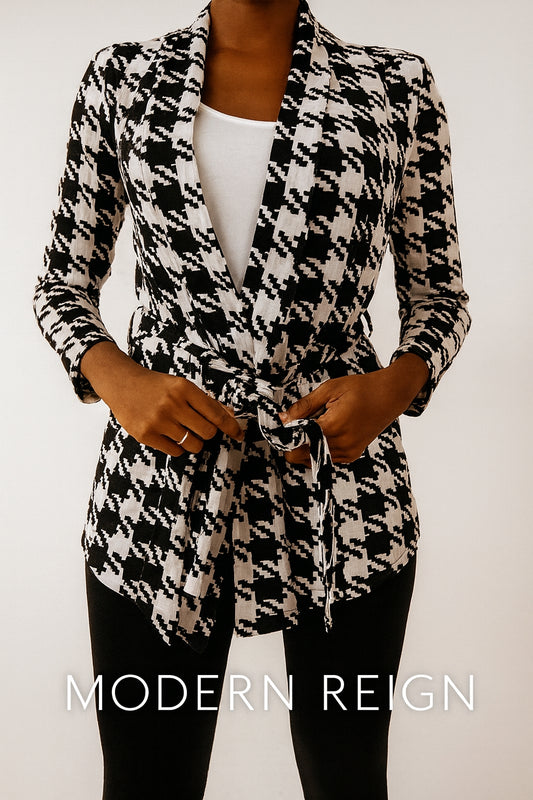 The Houndstooth Wrap Cardigan