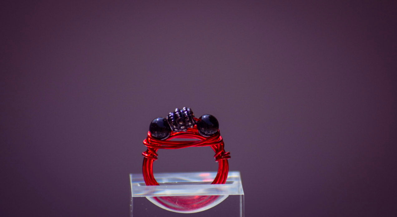 Red and Black Wired Ring