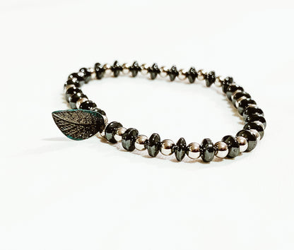 Oval Hematite Gunmetal Beaded Bracelet