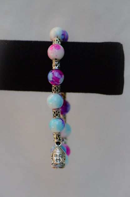 Pretty In Pink beaded charm bracelet